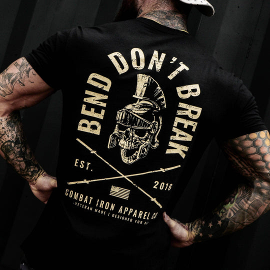 Bend Don't Break Barbell Skull Men's T-Shirt - One Revolver Surfboards