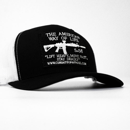 American Way Of Life 5.56 Black Patch Edition Mid-Profile Mesh Snapback - One Revolver Surfboards
