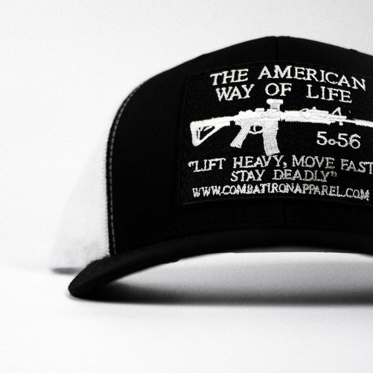 American Way Of Life 5.56 Black Patch Edition Mid-Profile Mesh Snapback - One Revolver Surfboards