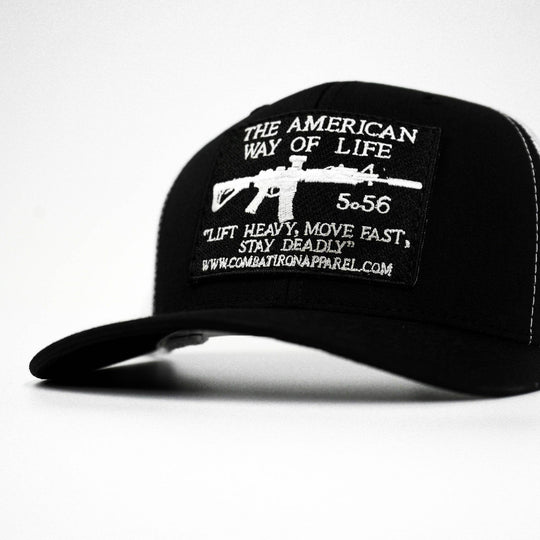 American Way Of Life 5.56 Black Patch Edition Mid-Profile Mesh Snapback - One Revolver Surfboards