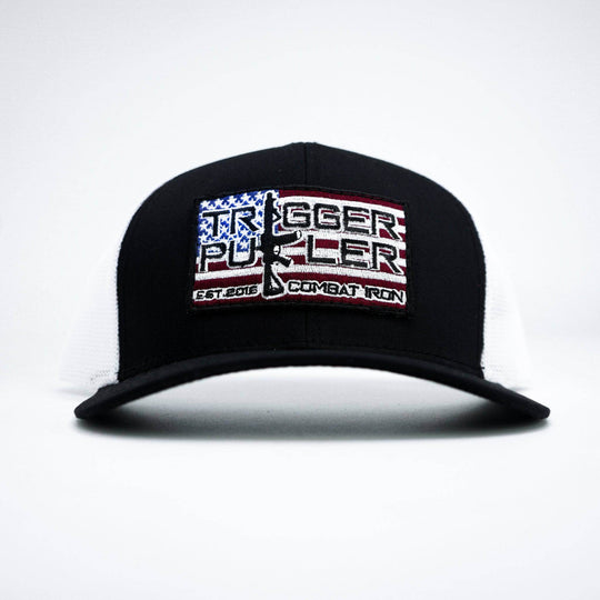 Trigger Puller American Flag Patch Mid-Profile Mesh Snapback Hat - One Revolver Surfboards
