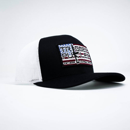 Trigger Puller American Flag Patch Mid-Profile Mesh Snapback Hat - One Revolver Surfboards