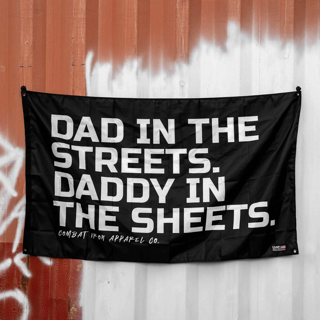 Dad In The Streets. Daddy In The Sheets. 3' x 5' Wall Flag - One Revolver Surfboards
