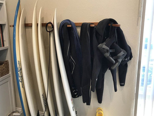 Holden Beach Surfboard Storage Vertical Wood Rack | Holds 6 Surfboards - One Revolver Surfboards