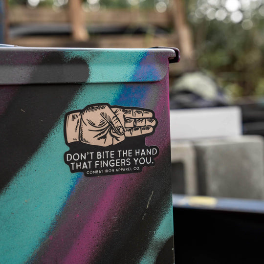 Don't Bite The Hand That Fingers You Decal - One Revolver Surfboards