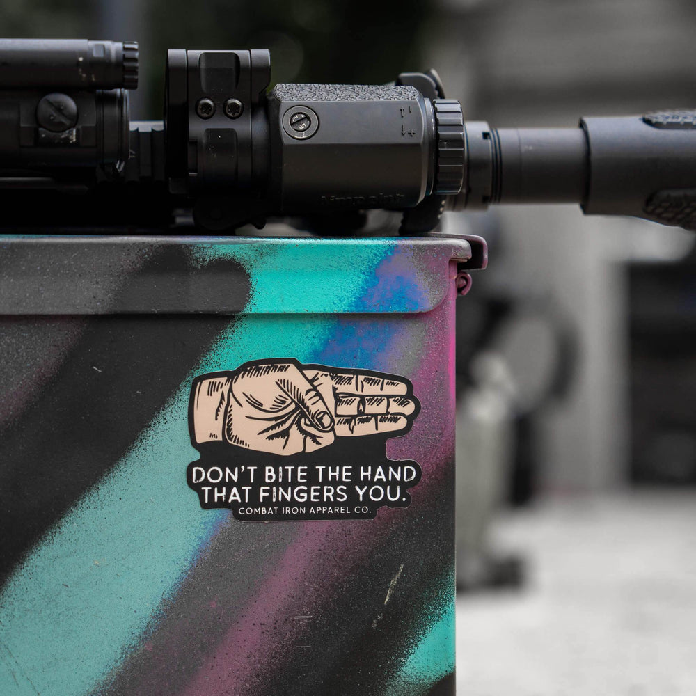 Don't Bite The Hand That Fingers You Decal - One Revolver Surfboards