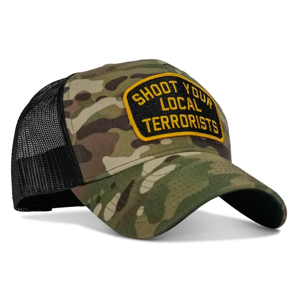 Shoot Your Local Terrorists Patch Snapback Hat - One Revolver Surfboards