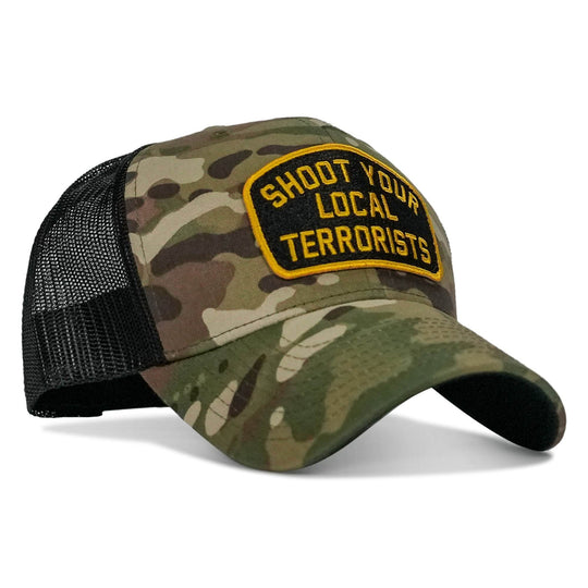 Shoot Your Local Terrorists Patch Snapback Hat - One Revolver Surfboards