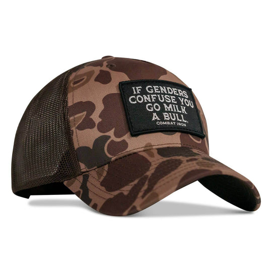 If Genders Confuse You, Go Milk A Bull Patch Snapback Hat - One Revolver Surfboards