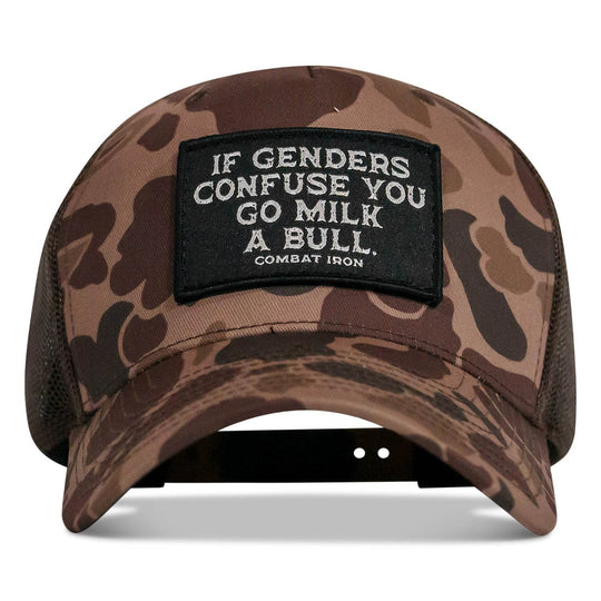If Genders Confuse You, Go Milk A Bull Patch Snapback Hat - One Revolver Surfboards