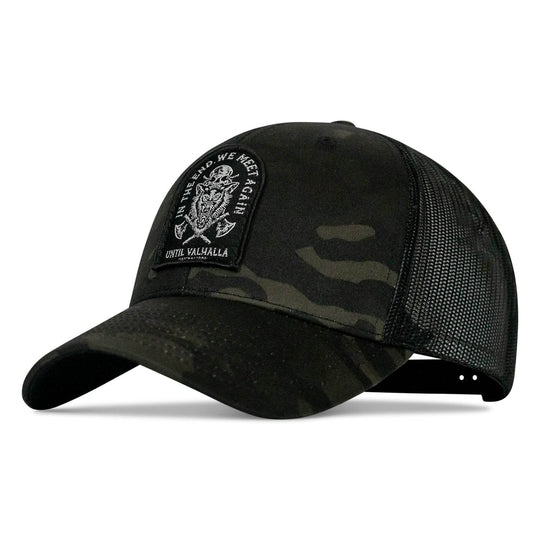 In The End, We Meet Again - Until Valhalla Patch Snapback Hat - One Revolver Surfboards