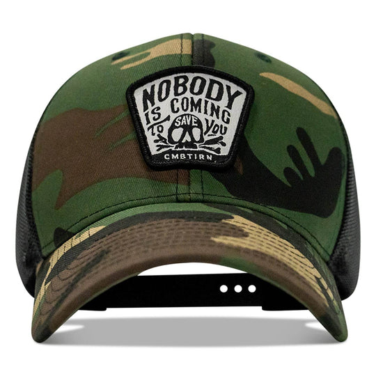 Nobody Is Coming To Save You Skull Patch Snapback Hat - One Revolver Surfboards