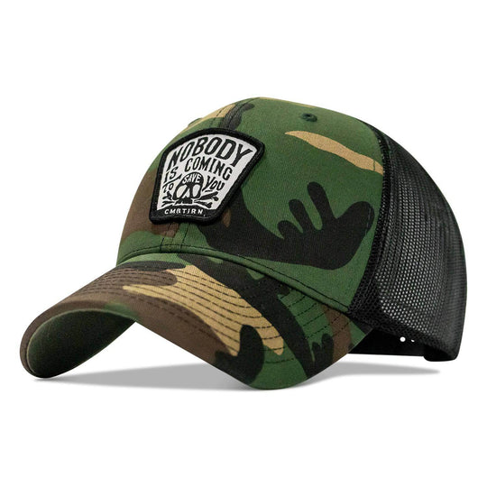 Nobody Is Coming To Save You Skull Patch Snapback Hat - One Revolver Surfboards
