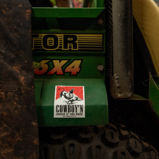 Cowboy'n Knuck If You Buck Rodeo Decal - One Revolver Surfboards