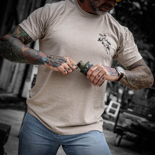 Ride 'Em Raw - Saddles Are For Sissy's Men's T-Shirt - One Revolver Surfboards