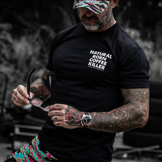 Natural Born Coffee Killer Men's T-Shirt - One Revolver Surfboards