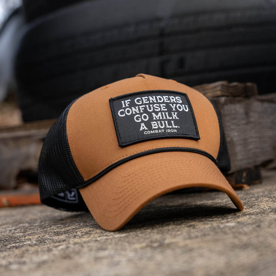 If Gender Confuses You Go Milk A Bull Patch Rope Snapback Hat - One Revolver Surfboards