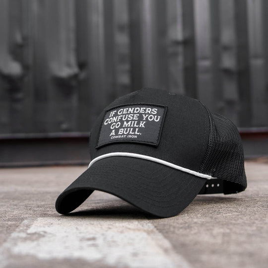 If Gender Confuses You Go Milk A Bull Patch Rope Snapback Hat - One Revolver Surfboards