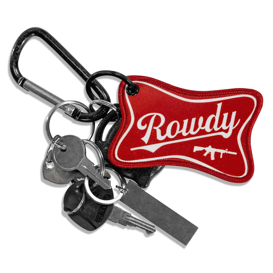 Rowdy Beer Logo Keychain - One Revolver Surfboards