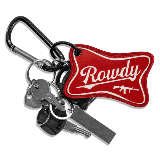 Rowdy Beer Logo Keychain - One Revolver Surfboards
