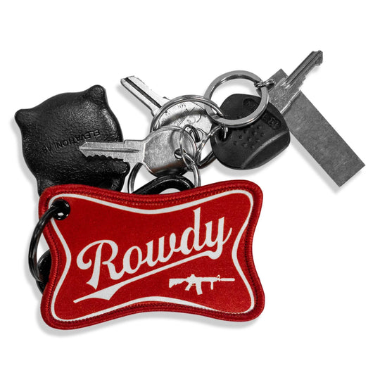 Rowdy Beer Logo Keychain - One Revolver Surfboards