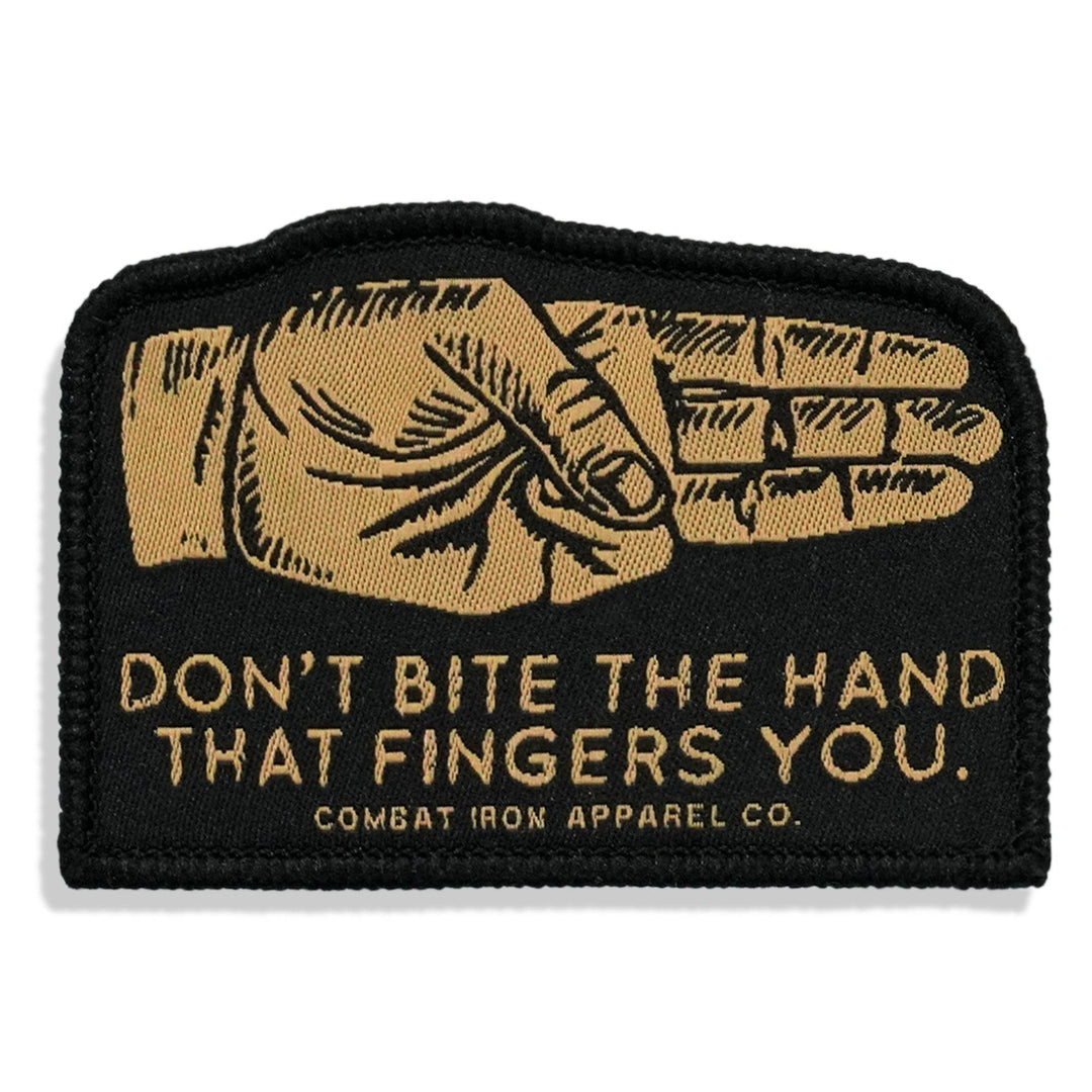 Don't Bite The Hand That Fingers You Soft Velcro Patch - One Revolver Surfboards