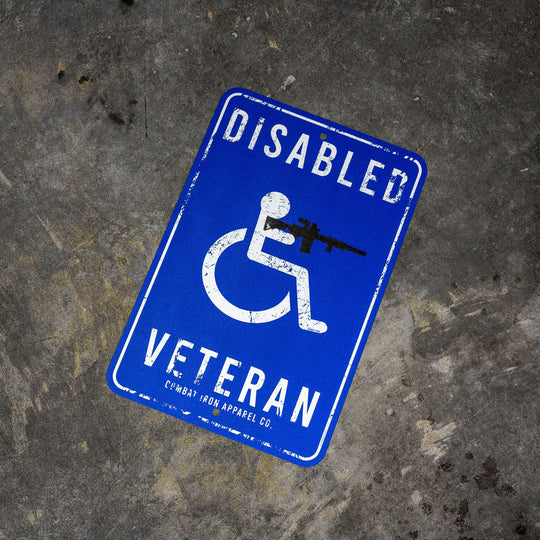 Disabled Veteran Metal Wall Mounted Sign - One Revolver Surfboards