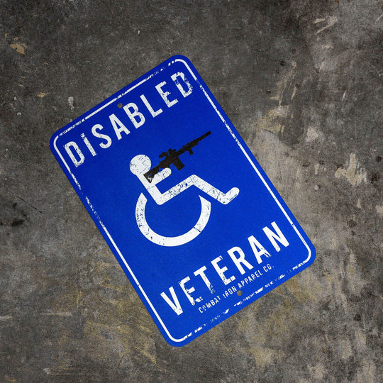 Disabled Veteran Metal Wall Mounted Sign - One Revolver Surfboards