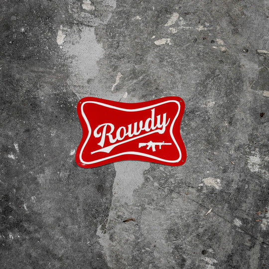 Rowdy Wall Mounting Metal Sign - One Revolver Surfboards