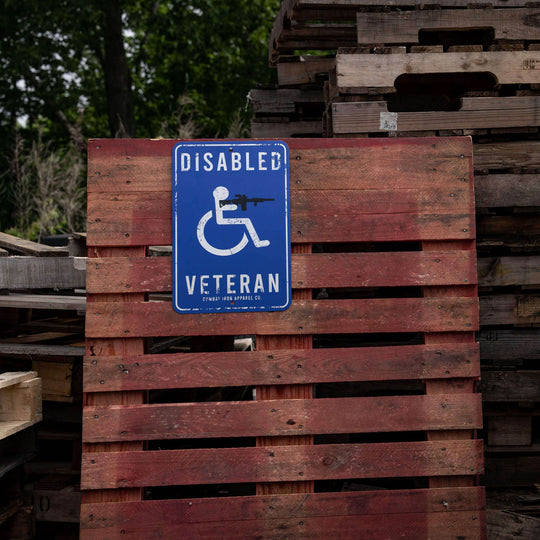 Disabled Veteran Metal Wall Mounted Sign - One Revolver Surfboards