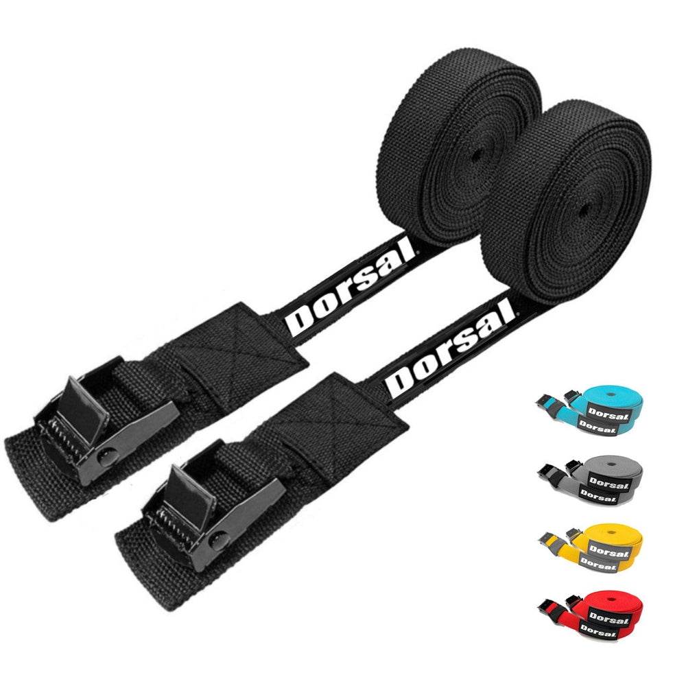 Dorsal Tie Down Straps for Roof Rack Pads Crossbars - Pack of 2 holds Surfboards Kayaks Canoes Paddleboards - One Revolver Surfboards