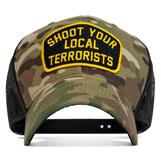 Shoot Your Local Terrorists Patch Snapback Hat - One Revolver Surfboards