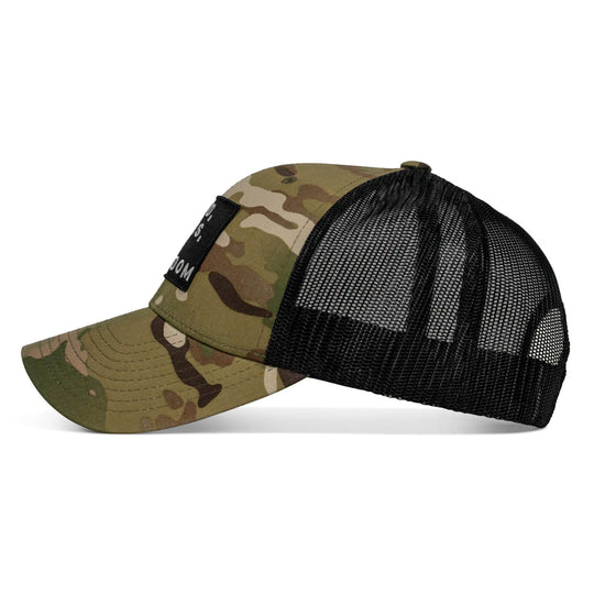 God, Guns, And Freedom Patch Mid-Profile Mesh Snapback Hat - One Revolver Surfboards