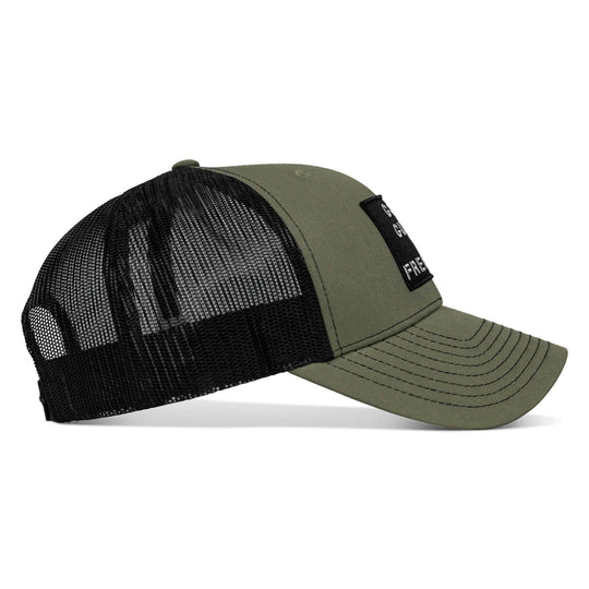 God, Guns, And Freedom Patch Mid-Profile Mesh Snapback Hat - One Revolver Surfboards