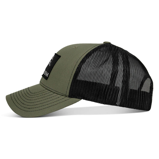 God, Guns, And Freedom Patch Mid-Profile Mesh Snapback Hat - One Revolver Surfboards