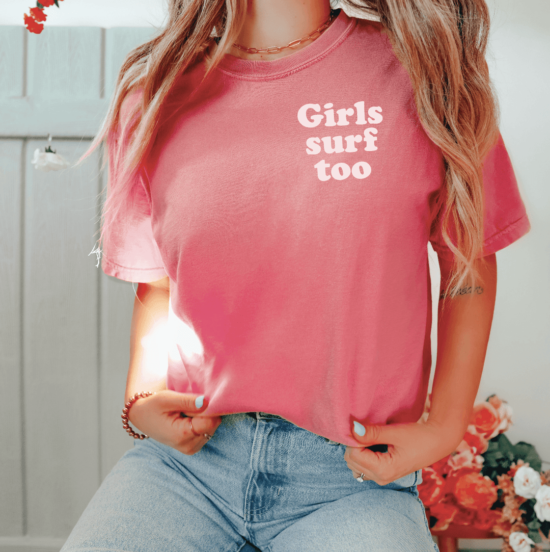 Girls Surf Too Adult Tee - One Revolver Surfboards