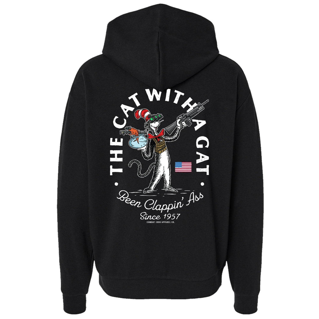 Cat with a Gat Men's Hoodie - One Revolver Surfboards