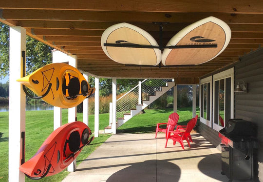 Hi-Port 2 Surfboard Adjustable Ceiling Storage Rack | Double | Holds 150 lbs - One Revolver Surfboards