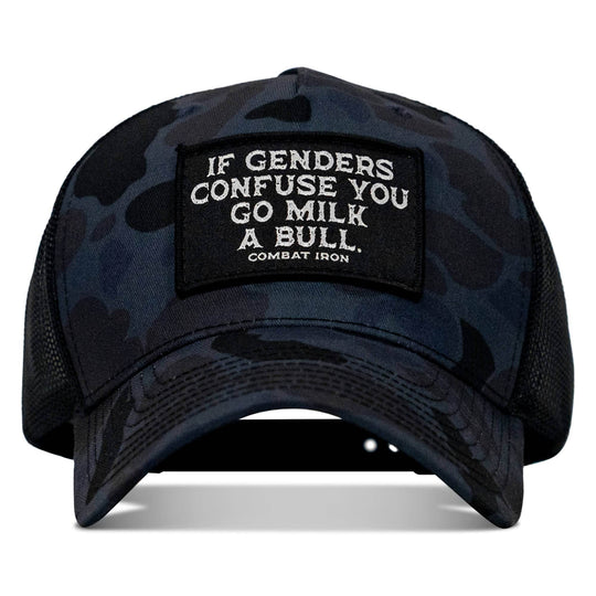 If Genders Confuse You, Go Milk A Bull Patch Snapback Hat - One Revolver Surfboards