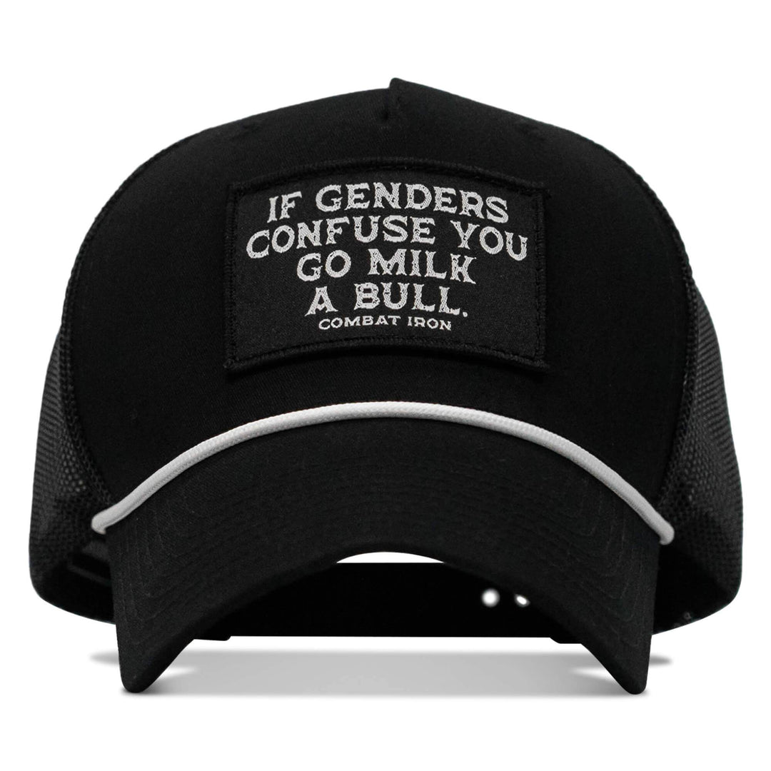 If Gender Confuses You Go Milk A Bull Patch Rope Snapback Hat - One Revolver Surfboards