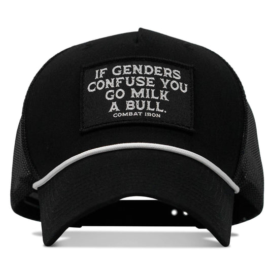 If Gender Confuses You Go Milk A Bull Patch Rope Snapback Hat - One Revolver Surfboards