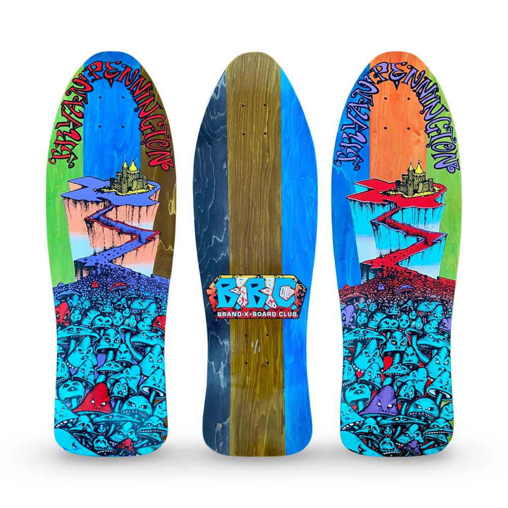 BBC Bryan Pennington Marching Mushrooms ONE OF A KIND Deck 9.5”x30” HAND-PAINTED (1 of 1)