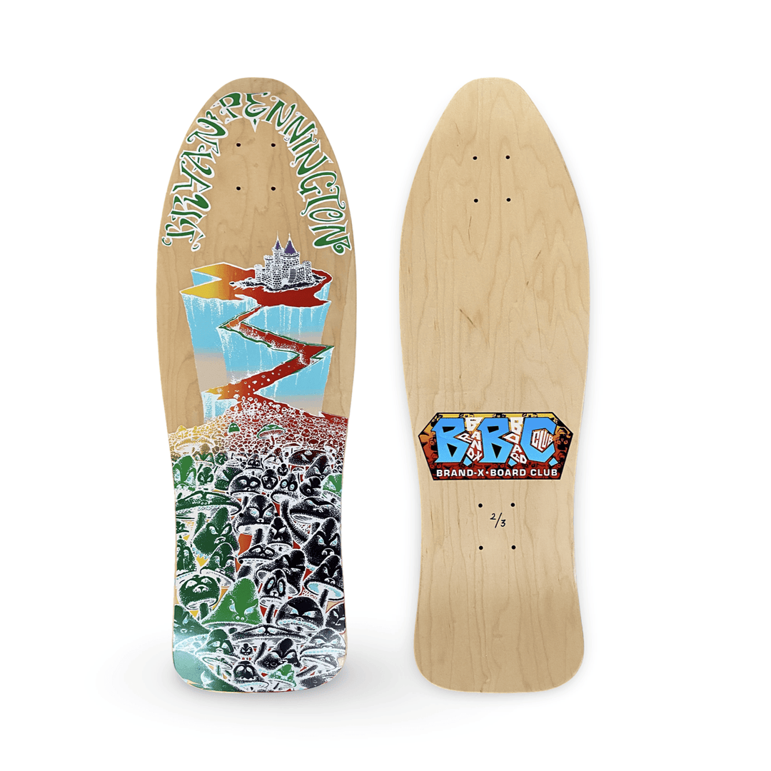 BBC Bryan Pennington Marching Mushrooms Deck 9.5”x30” HAND-PAINTED, LIMITED EDITION (1 of 3) - Skateboard Decks - One Revolver Surfboards