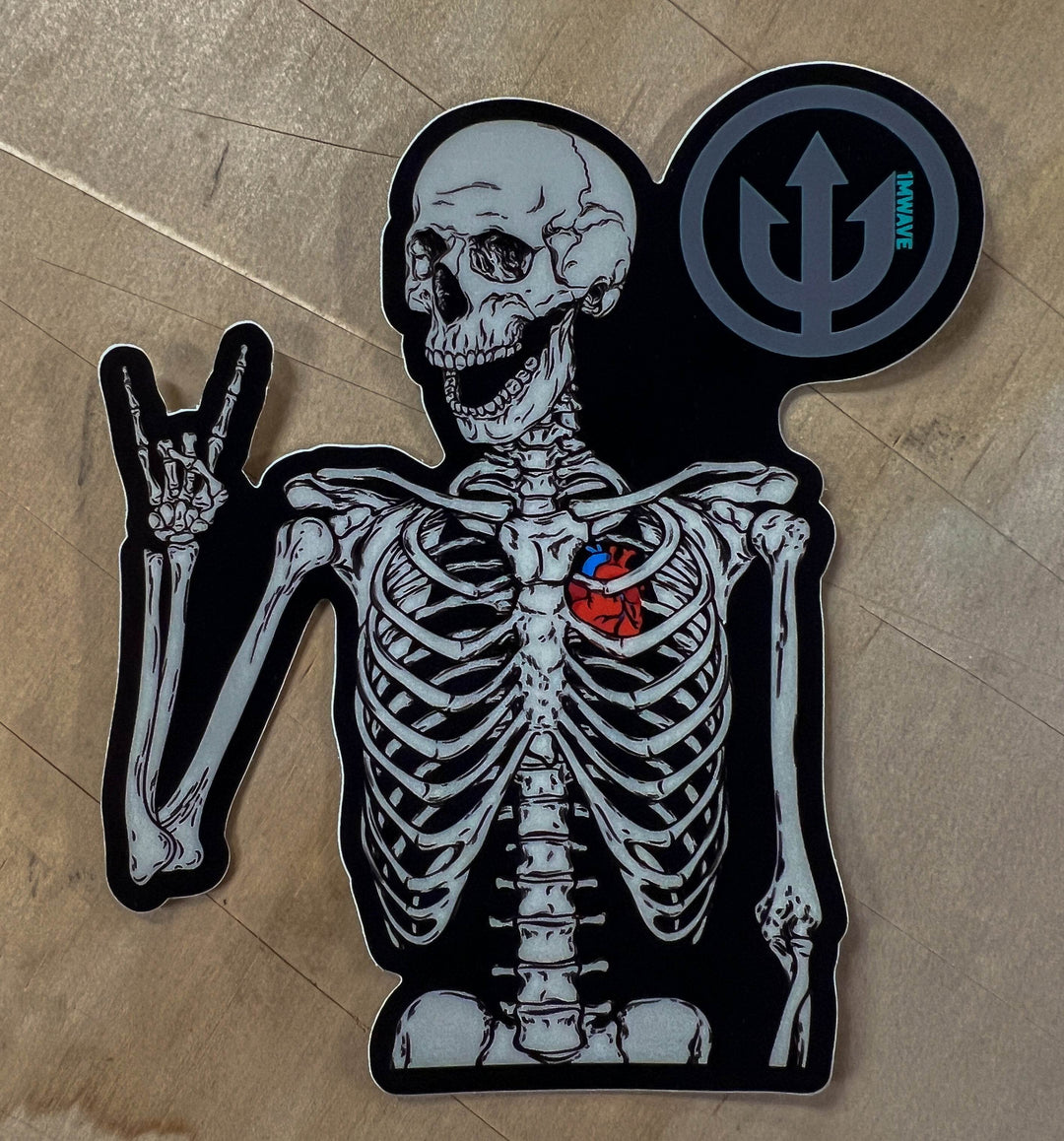 Skeleton Love sticker - One Revolver Surfboards