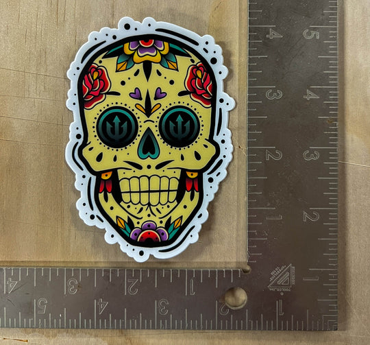 Sugar Skull Sticker - One Revolver Surfboards