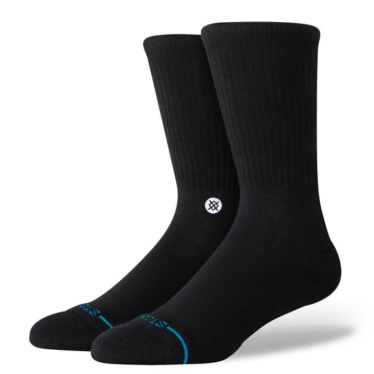 Stance Icon Crew Socks - Black/White - One Revolver Surfboards