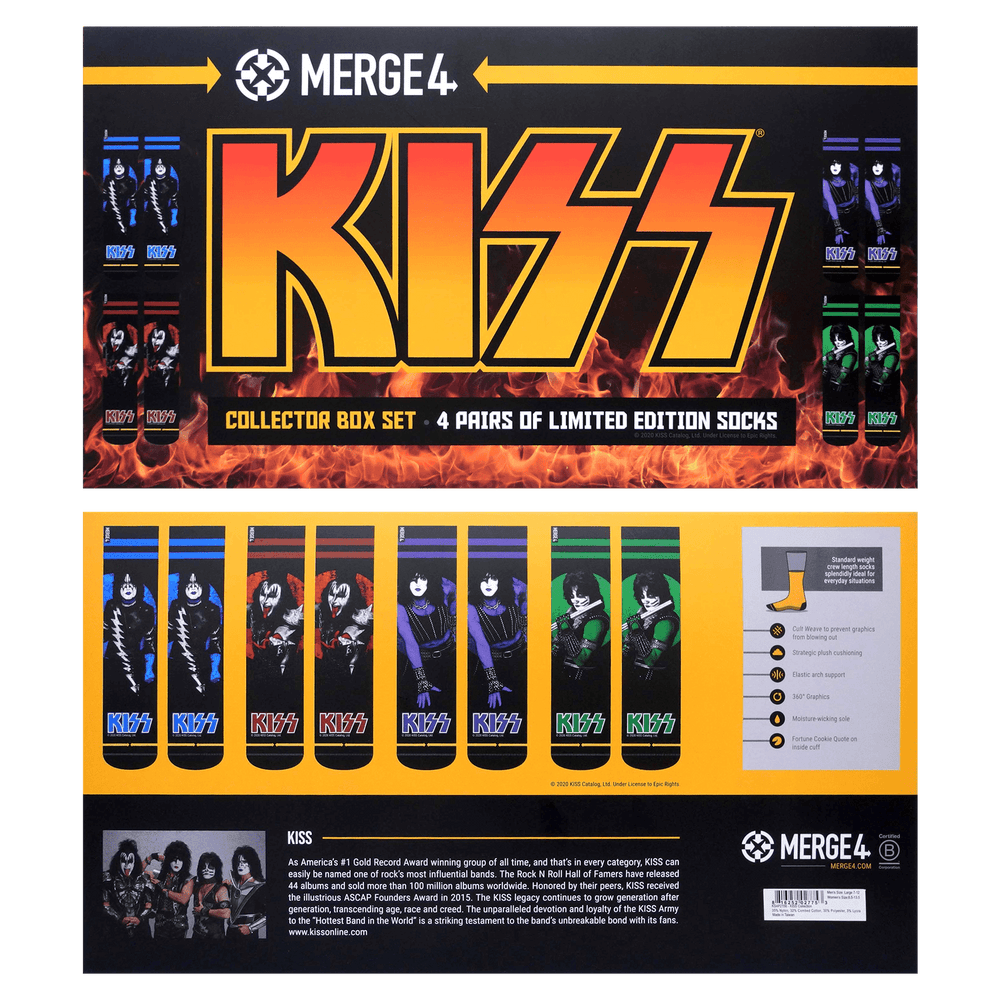 Merge4 KISS Collection LTD Crew Socks Box Set (4 Pairs) - One Revolver Surfboards