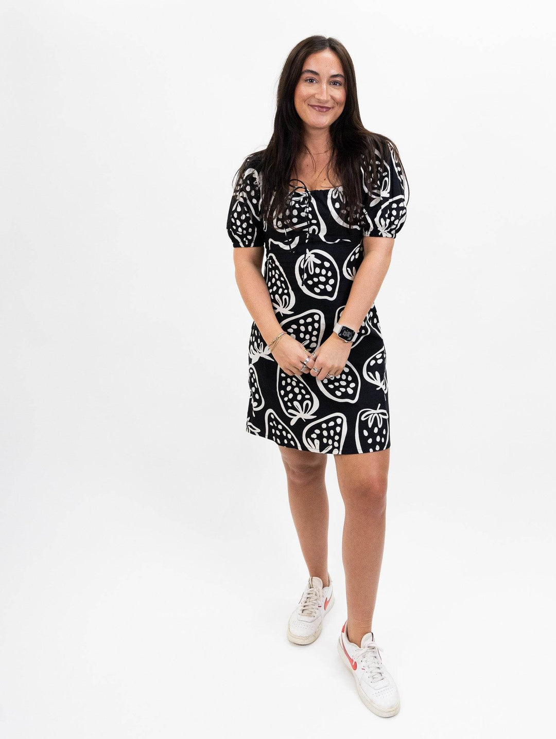 Compania Fantastica Short black strawberry print dress - One Revolver Surfboards