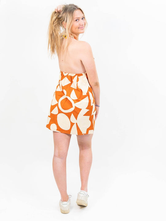Compania Fantastica Afrik Geometric Halter Short Dress - One Revolver Surfboards
