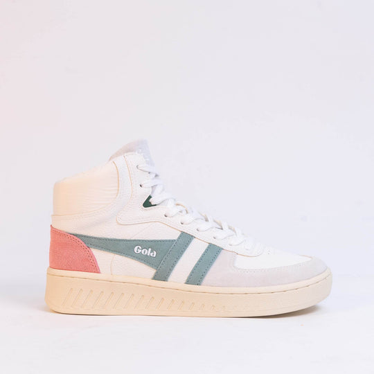 Gola Slam Trident Sneakers - White/Green Mist/Coral Pink - One Revolver Surfboards